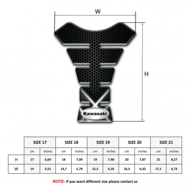 Kawasaki Tank Fuse Dark Base with Crossed White Lights style 