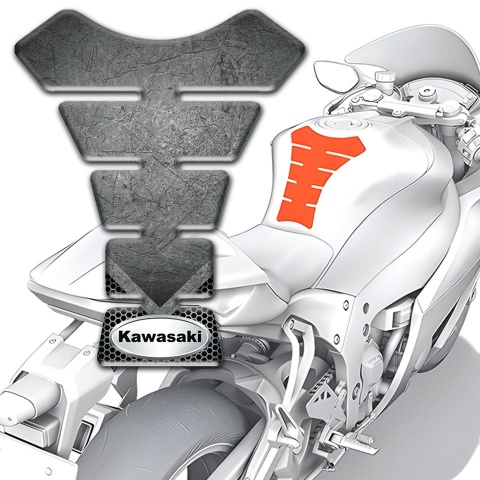 Kawasaki Tank Fuse Stone Slab Design Oval Logo 