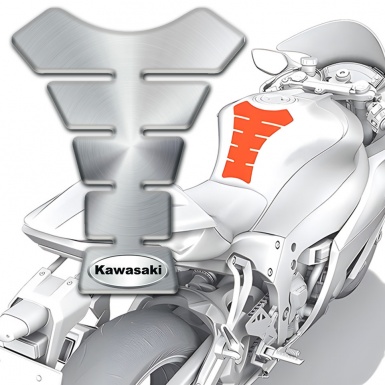 Kawasaki Tank Protector Silver Edition Oval Logo Style 
