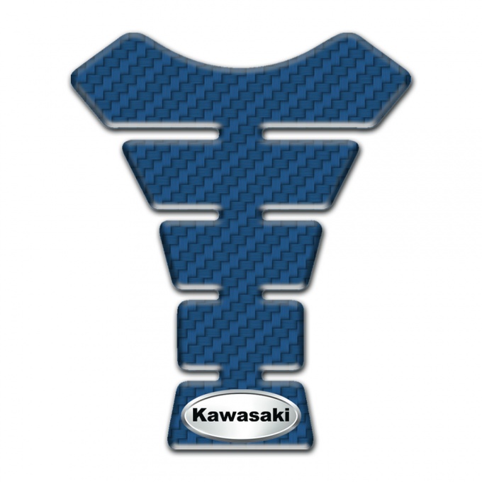Kawasaki Tank Guard Pads Navy Blue Carbon Edition 
