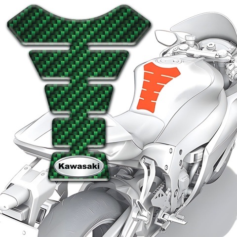 Kawasaki Tank Pad Motorbike Green Carbon Edition 