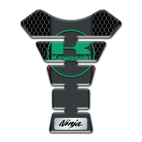 Kawasaki Tank Fuse Black Scaly Design Green Logo 