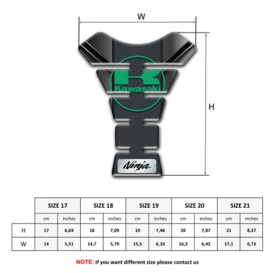 Kawasaki Tank Guard Pads Stylish Design Ninja Edition Green logo 