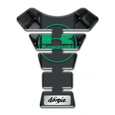 Kawasaki Tank Fuse Black Leather design Green Logo 