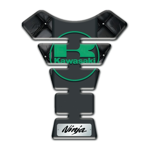 Kawasaki Tank Fuse Black Leather design Green Logo 