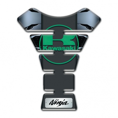 Kawasaki Tank Guard Pads Torn Base Effect Green Logo 