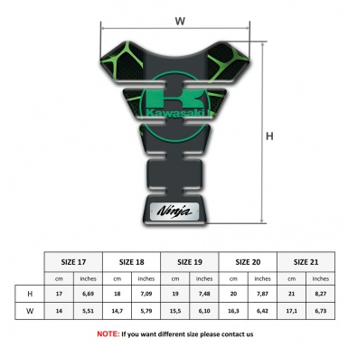Kawasaki Tank Pad Protector Black Base with Green Lines Ninja Edition 