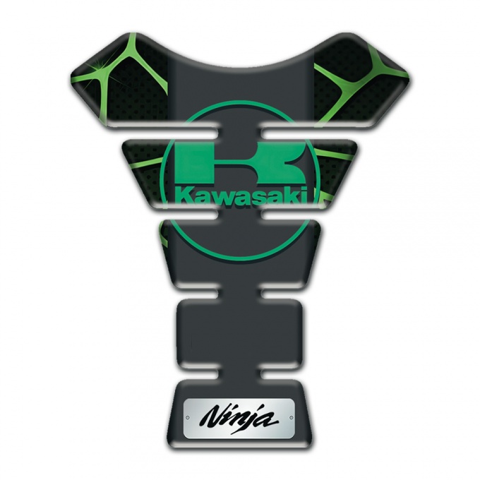Kawasaki Tank Pad Protector Black Base with Green Lines Ninja Edition 