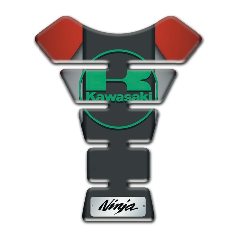 Kawasaki Tank Pad Motorbike Gray Reed Base with Graphite Central panel 