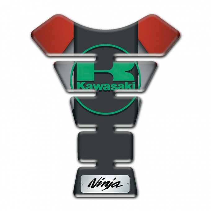 Kawasaki Tank Pad Motorbike Gray Reed Base with Graphite Central panel 