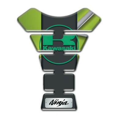 Kawasaki Tank Protector Fresh Green Base with Black Central Panel 