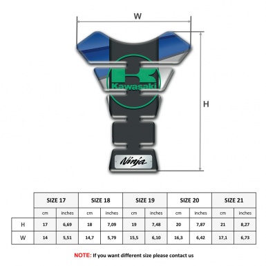 Kawasaki Tank Pad Protector Gray Blue Base Green Logo 