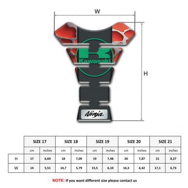 Kawasaki Tank Fuse Red Parts background Green logo 