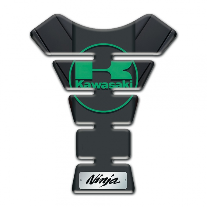 Kawasaki Tank Protector dark Base details Green Logo 