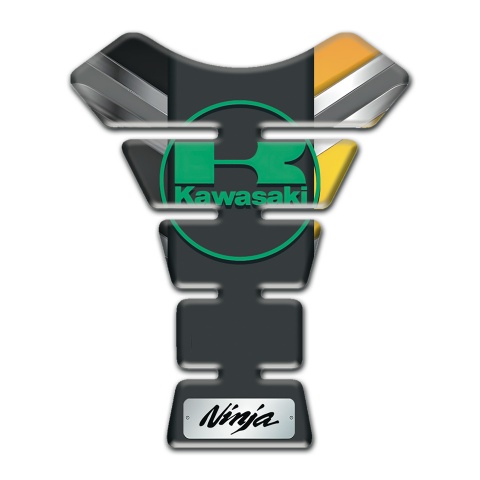 Kawasaki Tank Pad Motorbike Colorful background Green logo 