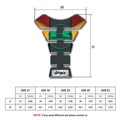 Kawasaki Tank Pad Protector Red Yellow Background Green Logo Style 