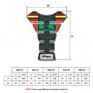 Kawasaki Tank Guard Pads Multicolored Background Design 