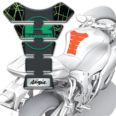 Kawasaki Tank Protector Green Spider Web Background Edition 