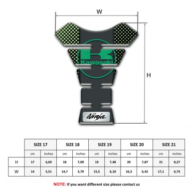Kawasaki Tank Guard Pads Green Dots background 