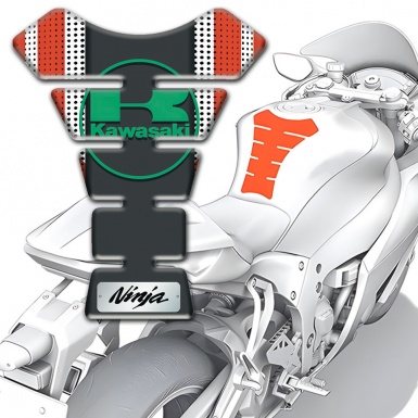 Kawasaki Tank Pad Protector Ninja Edition Green Logo Style 