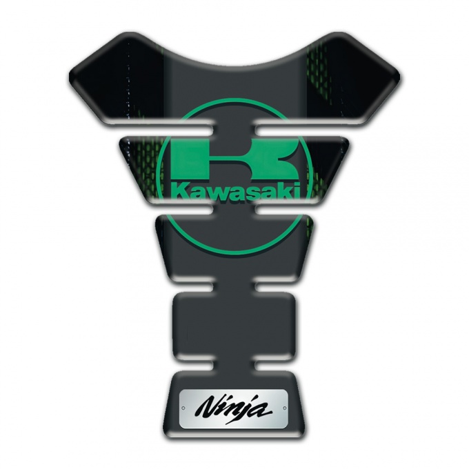 Kawasaki Tank Fuse Classic Black Base Green logo 