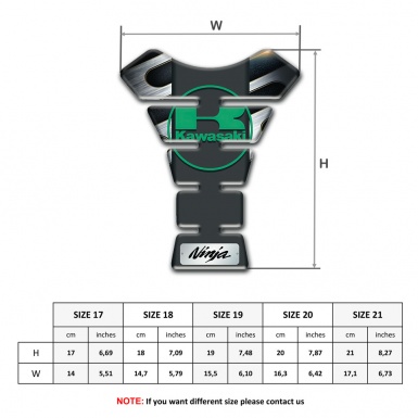Kawasaki Tank Pad Motorbike Metal effect decoration Design 