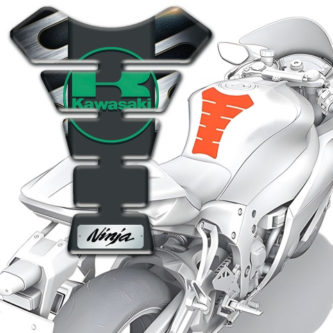 Kawasaki Tank Pad Motorbike Metal effect decoration Design 