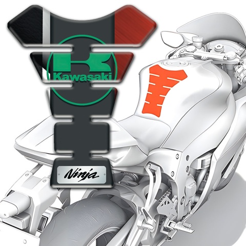 Kawasaki Tank Protector Anti Slip Sticker with Green Logo Design 
