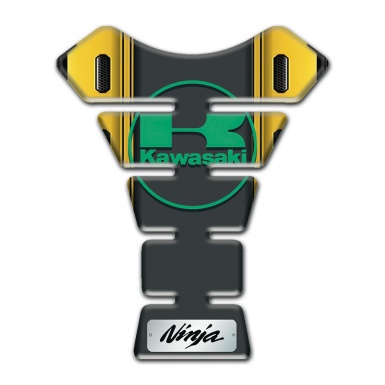 Kawasaki Tank Fuse Black Yellow Background Green Logo 