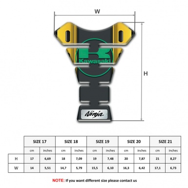 Kawasaki Tank Fuse Black Yellow Background Green Logo 