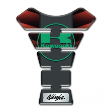 Kawasaki Tank Protector Merging Red Black base Green Logo Style 