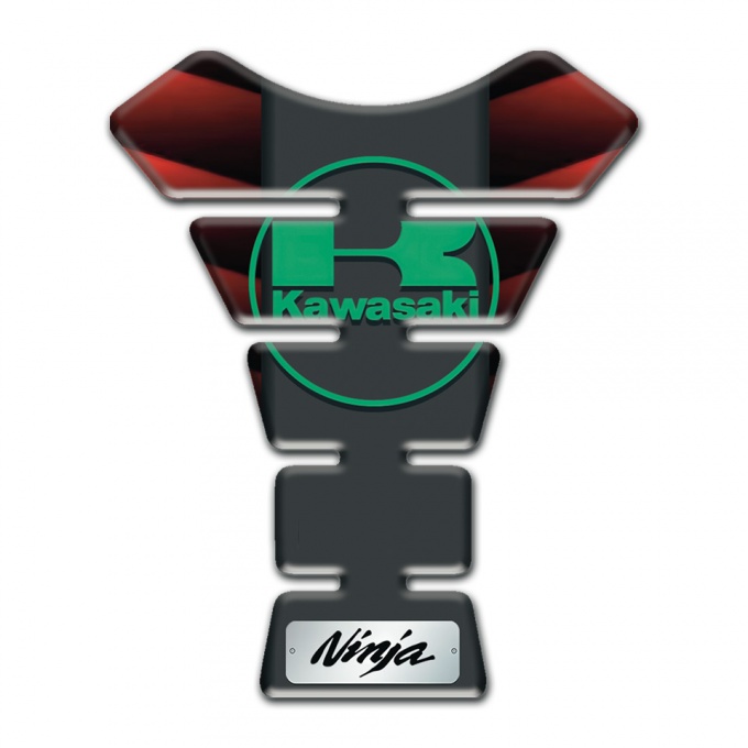 Kawasaki Tank Protector Merging Red Black base Green Logo Style 