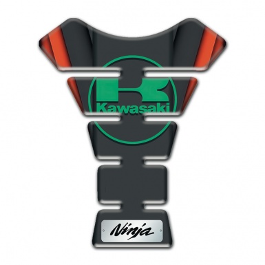 Kawasaki Tank Guard Pads Orange motif Base Green logo 