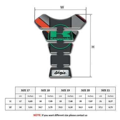 Kawasaki Tank Pad Protector Diagonal Decoration Style Base Green logo Design 