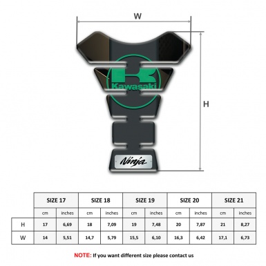 Kawasaki Tank Fuse Bronze Base Motif Green Logo Ninja Style 