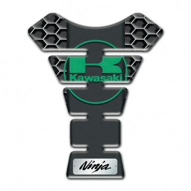 Kawasaki Tank Guard Pads Honeycomb Design Green Logo Style 