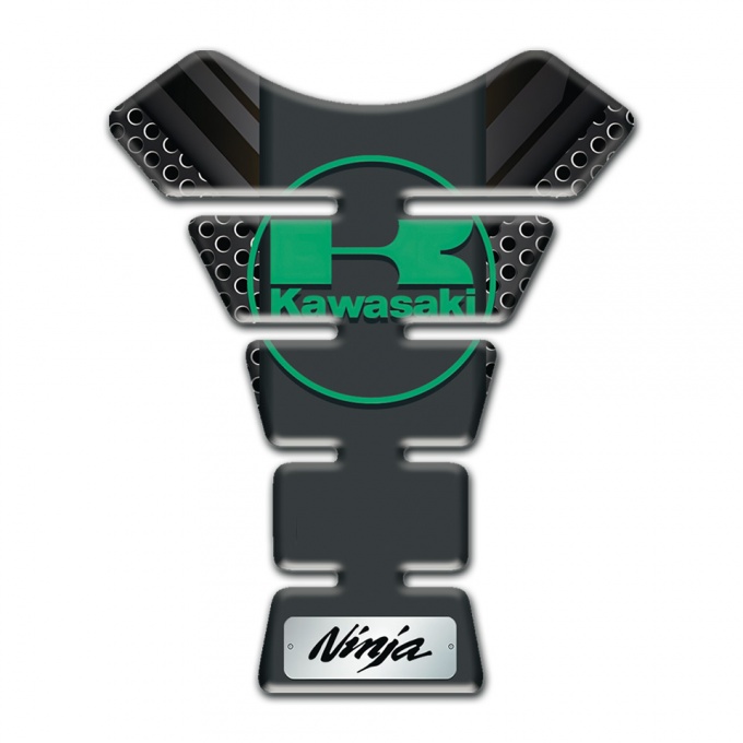 Kawasaki  Tank Protector Stylish dark Design Green Logo 