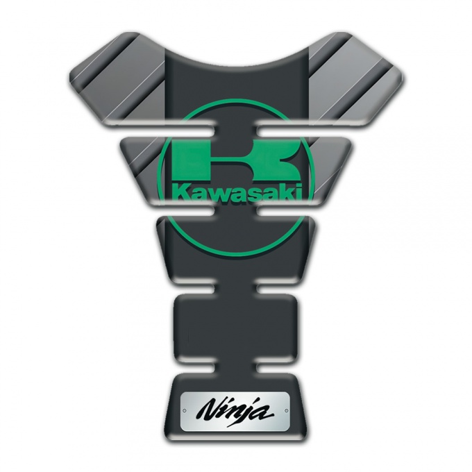 Kawasaki Tank Guard Pads Gray Base with Diagonal Chanels Design 