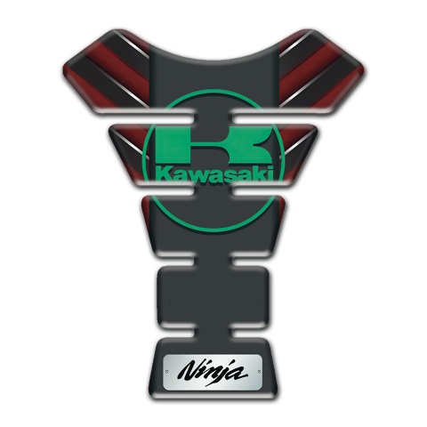 Kawasaki Tank Pad Protector Red Base with Nikel Details Design 