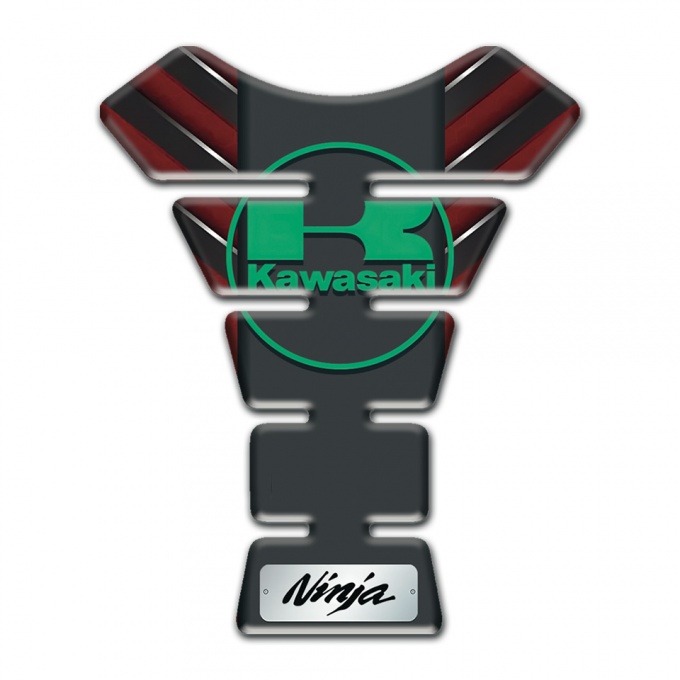 Kawasaki Tank Pad Protector Red Base with Nikel Details Design 