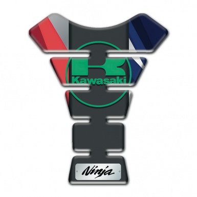 Kawasaki Tank Pad Motorbike Multicolored Decoration Base Green Logo Style 