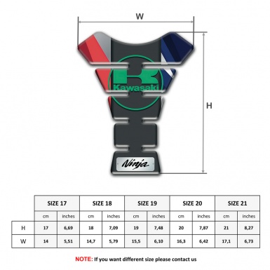 Kawasaki Tank Pad Motorbike Multicolored Decoration Base Green Logo Style 