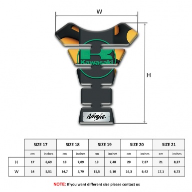 Kawasaki Tank Pad Motorbike Yellow Black Print Ninja edition 