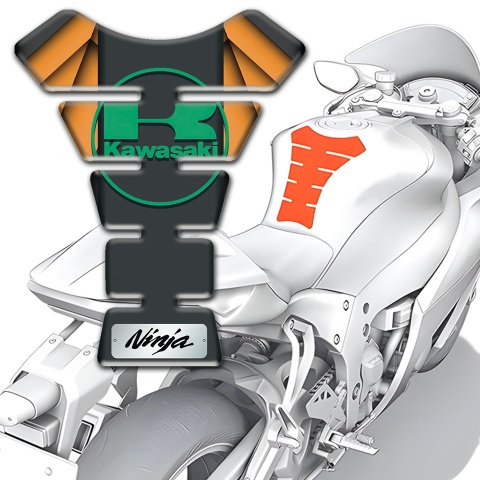 Kawasaki Tank Guard Pads Orange Parts Design Ninja Version 