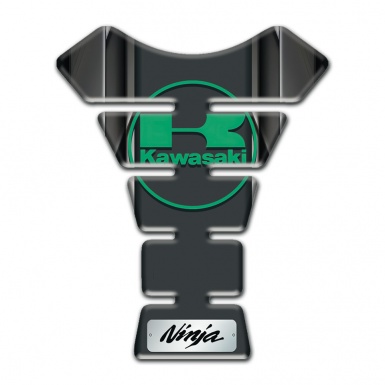 Kawasaki Tank Pad Motorbike 3D Base Effect Green Logo Style 