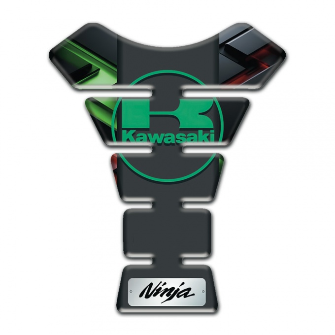 Kawasaki Tank Pad Motorbike Unique Background Design Green Logo Style 