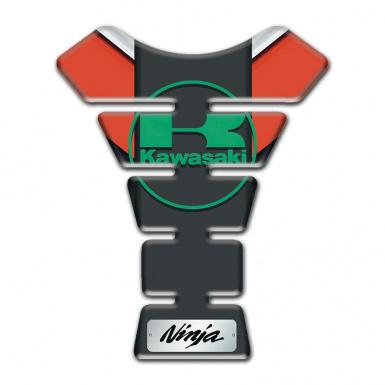 Kawasaki Tank Guard Pads Orange Style Base Green Logo 