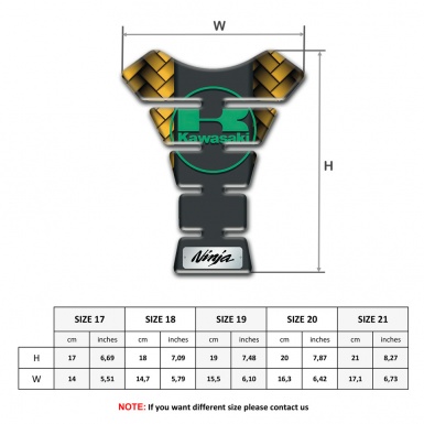Kawasaki Tank Pad Protector Yellow Mixed Parts Design 