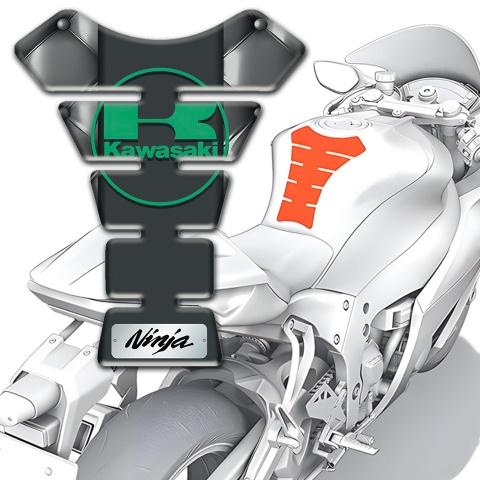 Kawasaki Tank Pad Motorbike Gray Leather effect Ninja Edition 