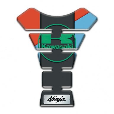 Kawasaki Tank Pad Motorbike Sky Blue and Red Base Style 